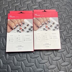 NailPOP Print Cartridge Medium Nail Tip Non-Transparent 10 Sheet Cartridge 2Pack